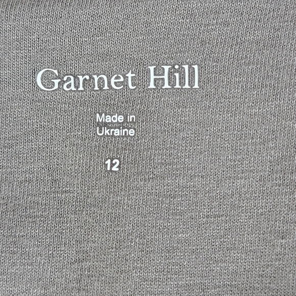 Garnet Hill Brownish/Gray Soft Jersey Knit Faux Wrap Sleeveless Dress Sz 12 - Picture 8 of 11